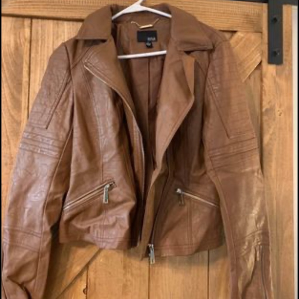 Brown leather jacket